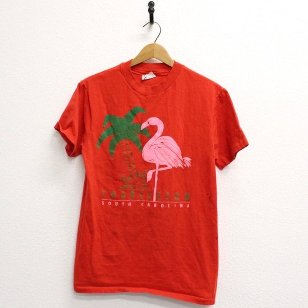 Vintage Charleston South Carolina Flamingo T Shirt Medium